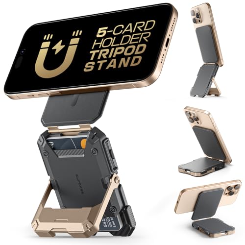 SUPCASE for MagSafe Wallet with Stand, Magnetic Wallet for Men, [Hold 5 Cards] [Adjustable Stand] [RFID Blocking] Phone Stand Credit Card Holder Tripod for iPhone 17/16/15/14/13/12 Series, Desert - Image 1