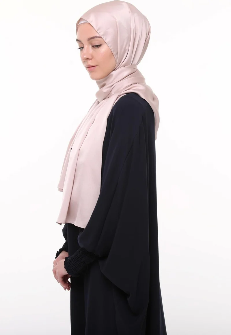 التوبة Women's Plain Crepe Satin Shiny Luxury Evening Dress Shawl
