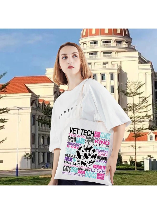 LEVLO Vet Tech Canvas Tote Bag Veterinarian Gift Veterinary Shoulder Bag For Vet Doctor Nurse Student (Vet Tech Tote) - Image 5
