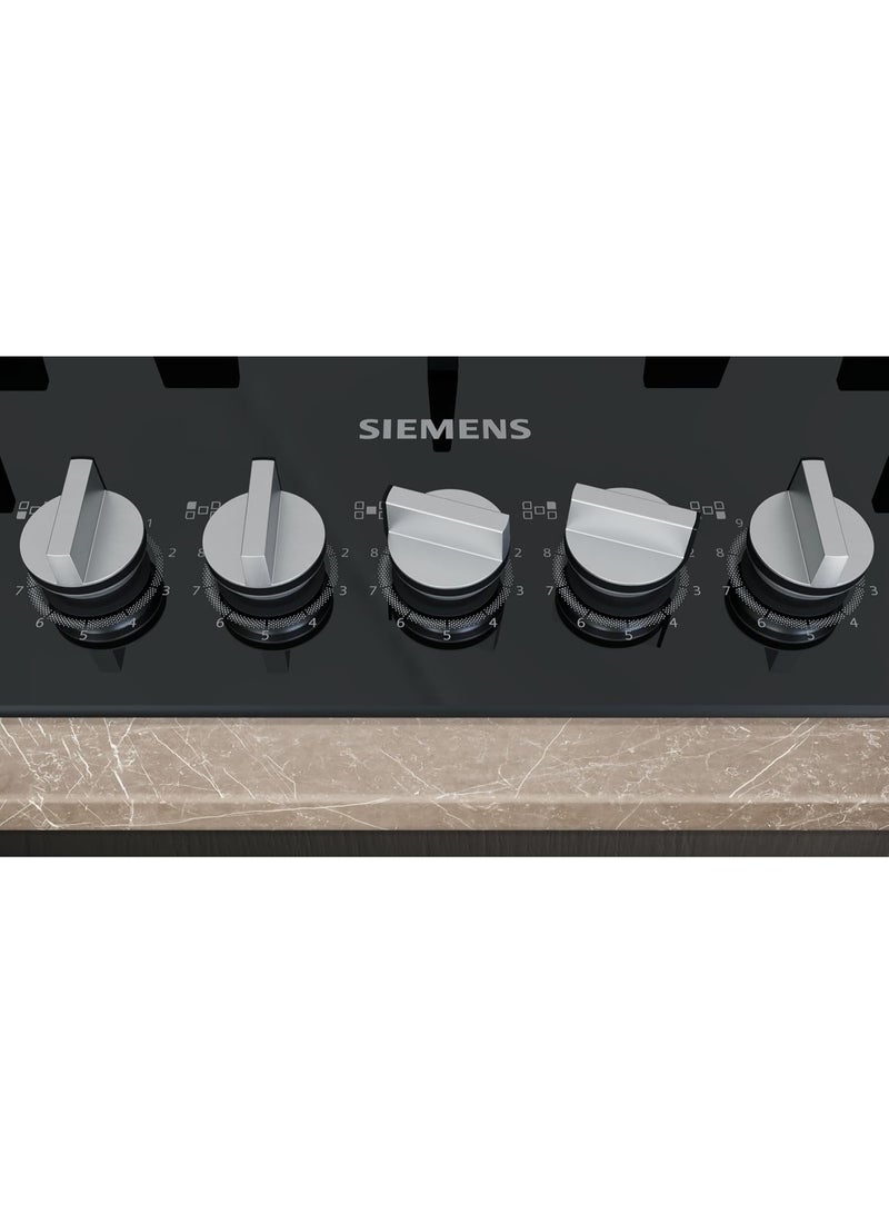 سيمنز Siemens EP9A6QI40M iQ500 Built-In Gas Hob, 90cm, 5 Burner, 4.0kW Wok Burner, stepFlame Control, German Engineering, 3 Years Warranty EP9A6QI40M black - Image 2