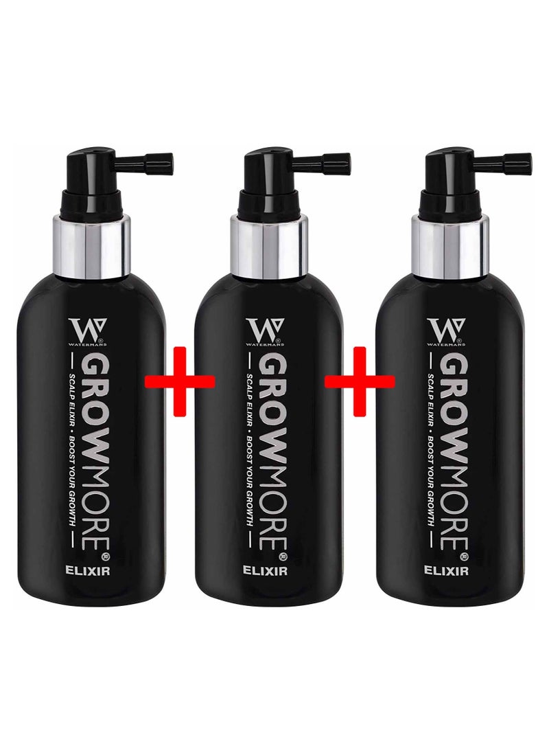 Watermans Grow Me Watermans Best Hair Growth Serum Grow More Elixir® (3 pieces) - Hair Growth & Hair Thickening Leave In Topical Scalp Treatment (Scalp Only), 100Ml  - Image 1