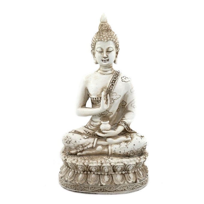 THAI SITTING BUDDHA STATUE FOR HOME DECOR IVORY 67