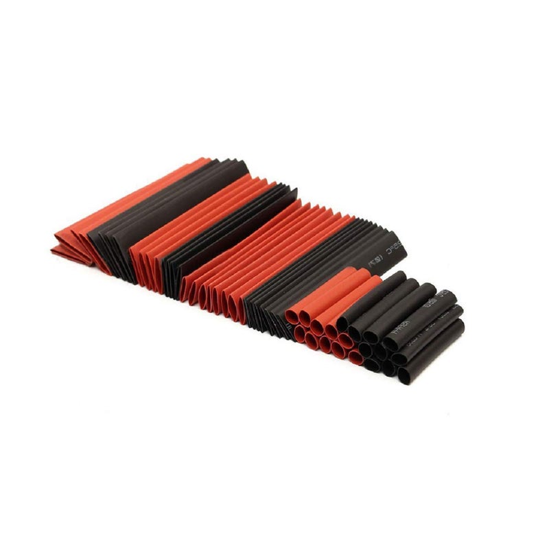 Rack friendly Heat Shrink Tubing Kit, Shrinkage Ratio 2:1 Heat Shrink Tube Wire Shrink Wrap Sleeve, Insulation Wire Electrical Cable Protection Set, Black/Red, 127 Pcs Quick assemble - Image 1