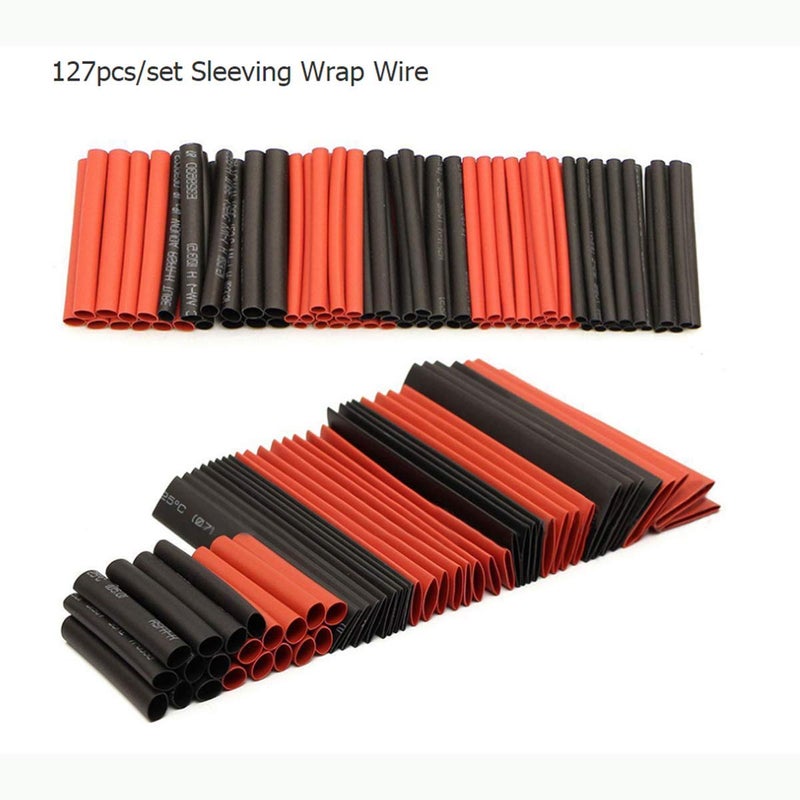 Rack friendly Heat Shrink Tubing Kit, Shrinkage Ratio 2:1 Heat Shrink Tube Wire Shrink Wrap Sleeve, Insulation Wire Electrical Cable Protection Set, Black/Red, 127 Pcs Quick assemble - Image 4