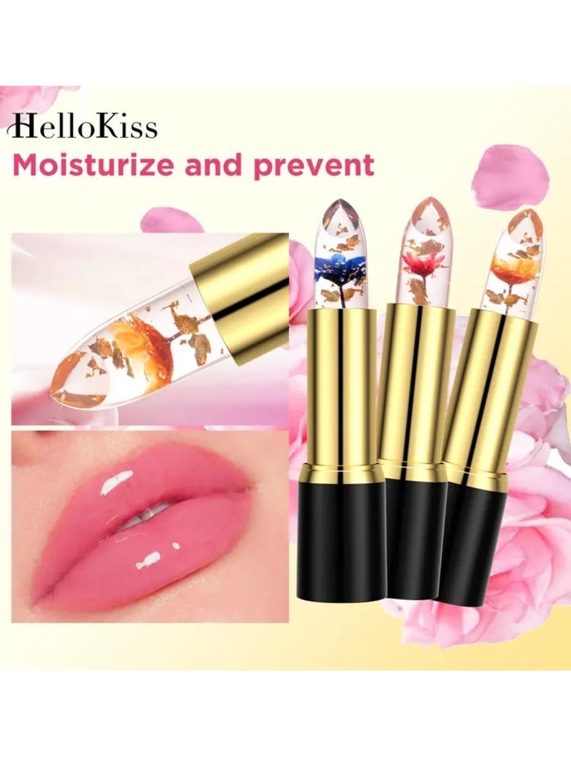 HelloKiss Jelly Flowers Color Changing Lipstick Temperature Lip Color Changing Gloss Lipstick Lasting Moisturizer Color Change Lip Balm Moisturizing Tinted Lip Gloss for Women 03  - Image 2