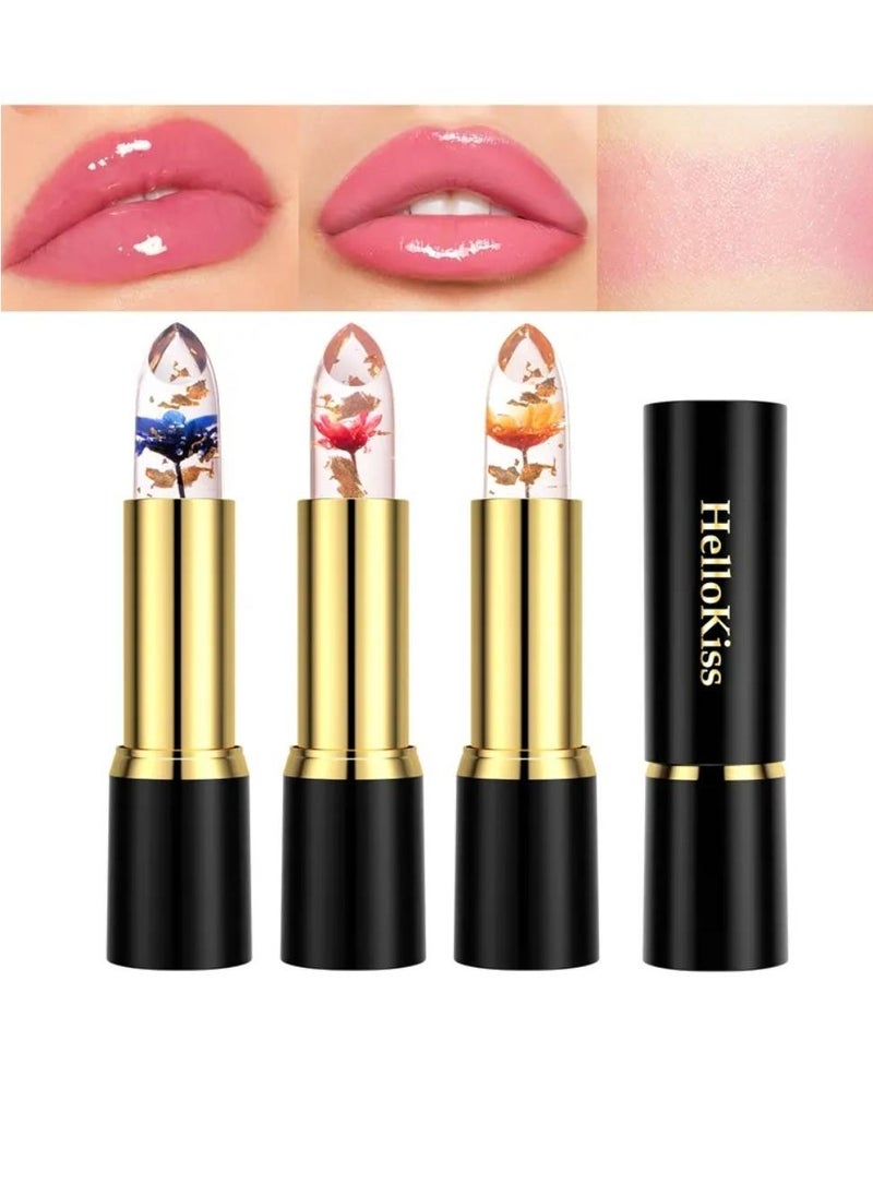 HelloKiss Jelly Flowers Color Changing Lipstick Temperature Lip Color Changing Gloss Lipstick Lasting Moisturizer Color Change Lip Balm Moisturizing Tinted Lip Gloss for Women 03  - Image 4