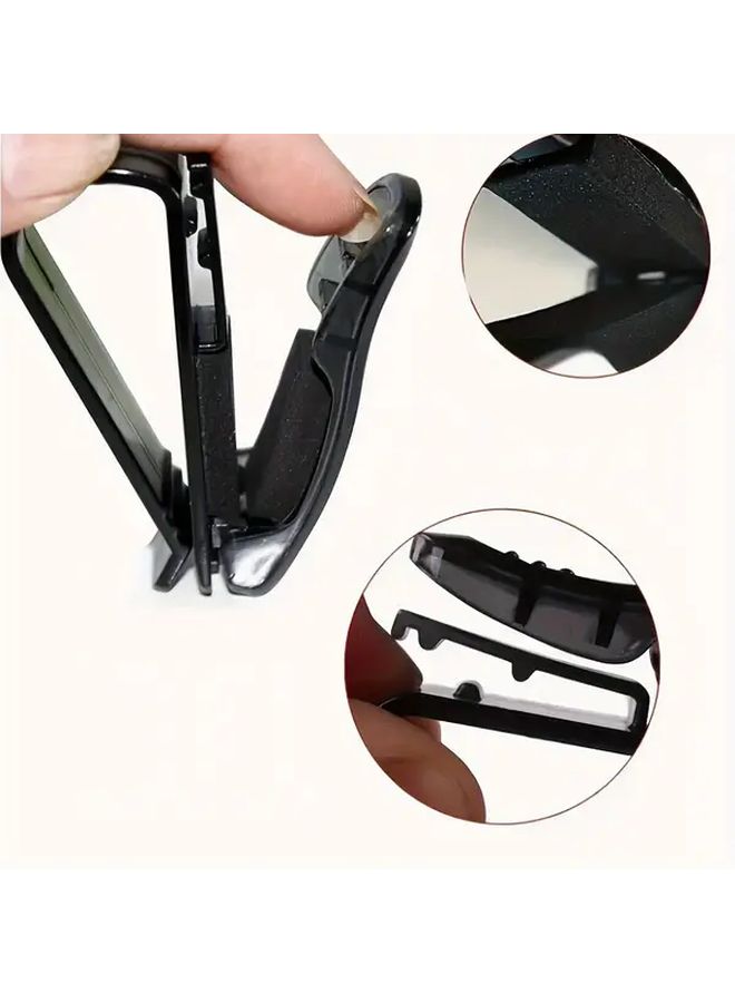Black Car Sun Visor Glasses Clip Driver License Holder Non Slip - Image 4