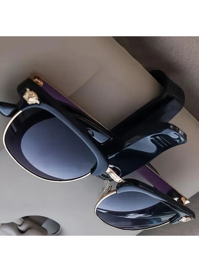 Black Car Sun Visor Glasses Clip Driver License Holder Non Slip - Image 2