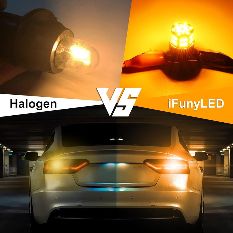 iFunyLED مجموعة إضاءة إشارة الانعطاف LED iFunyLED 4PCS 7443 - أصفر كهرماني - Image 3