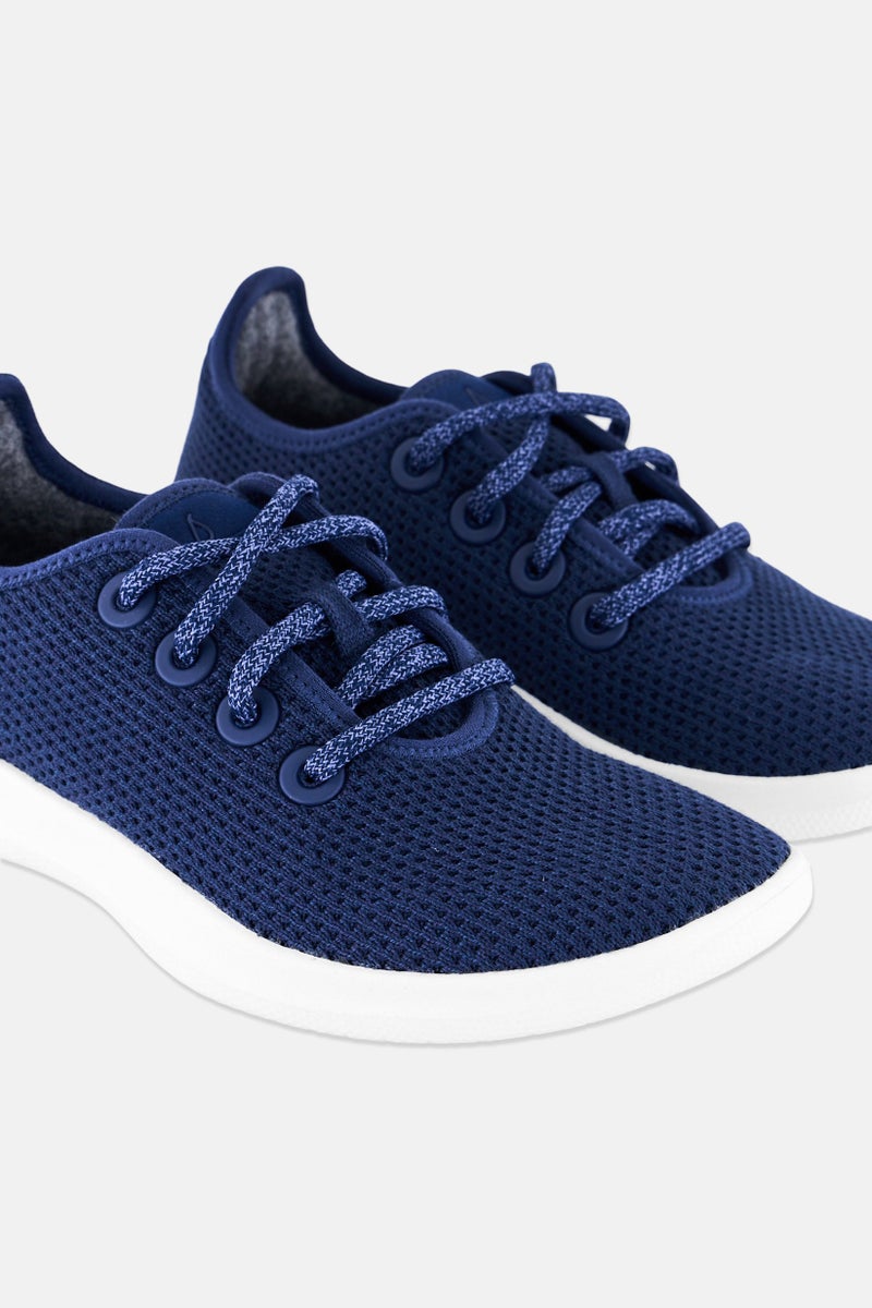 Allbirds Kids Girl Tree Runner Lace Up Outdoors Shoes, Navy - Image 3