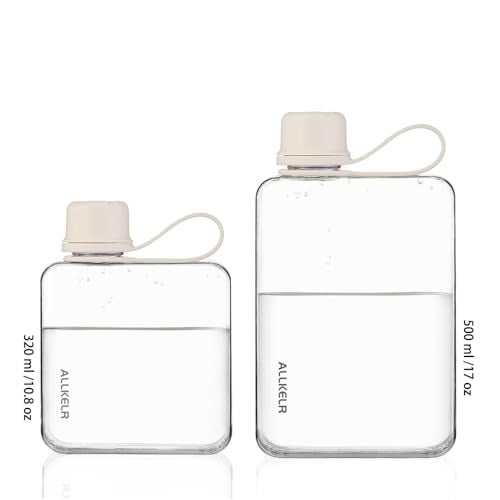 ALLKELR Portable Flat Water Bottle,BPA Free Reusable Tritan Plastic Travel Water Bottle Cup,Lightweight Leakproof Slim Water Bottle Fits Purse,Backpacking, Hiking (White, 17 oz) - Image 4
