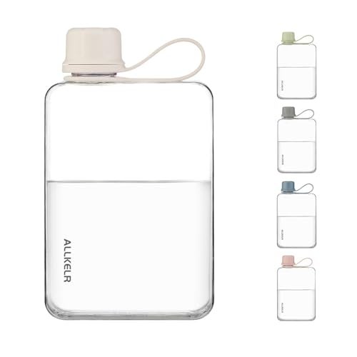 ALLKELR Portable Flat Water Bottle,BPA Free Reusable Tritan Plastic Travel Water Bottle Cup,Lightweight Leakproof Slim Water Bottle Fits Purse,Backpacking, Hiking (White, 17 oz) - Image 3