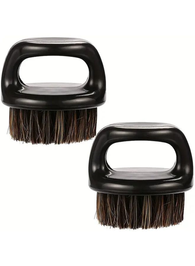 Black Beard Brush 2pcs Professional Men Grooming Tool For Barber Salon Home Use - Image 1