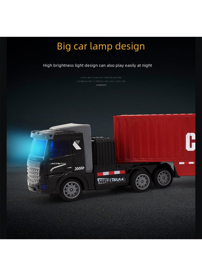 Rc Car Toy - 118 Scale High-speed Off-road Vehicle Light Sound Effects 2.4ghz Radio Control 4wd Drive Durable Plastic Body-Color:Black Container Truck (Short Head)-Proportion:Color Boxed - Image 4