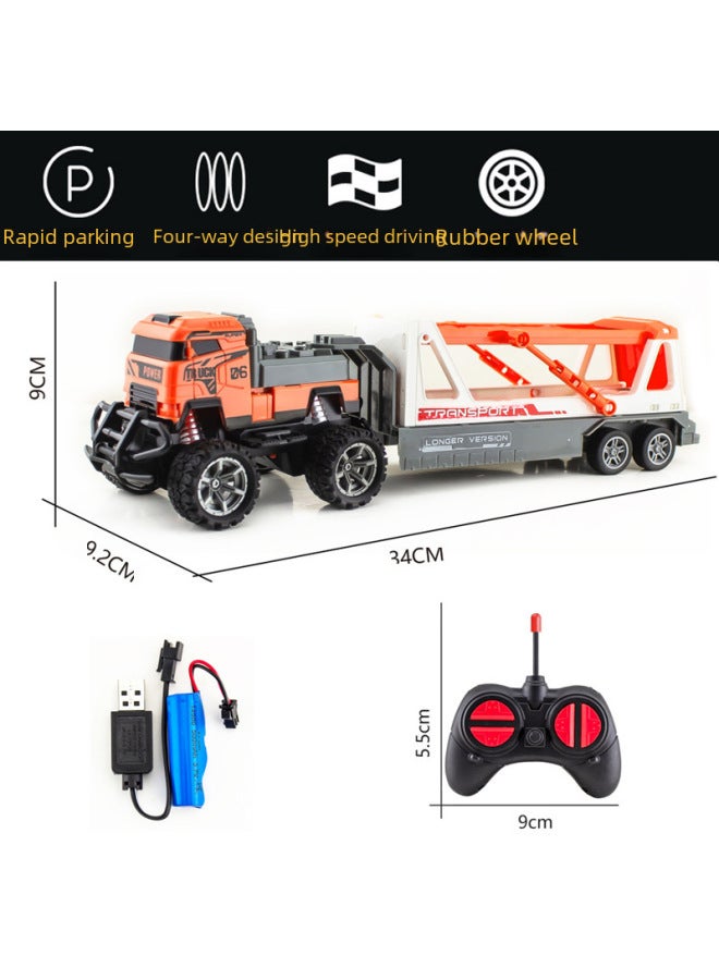 Rc Car Toy - 118 Scale High-speed Off-road Vehicle Light Sound Effects 2.4ghz Radio Control 4wd Drive Durable Plastic Body-Color:Black Container Truck (Short Head)-Proportion:Color Boxed - Image 5