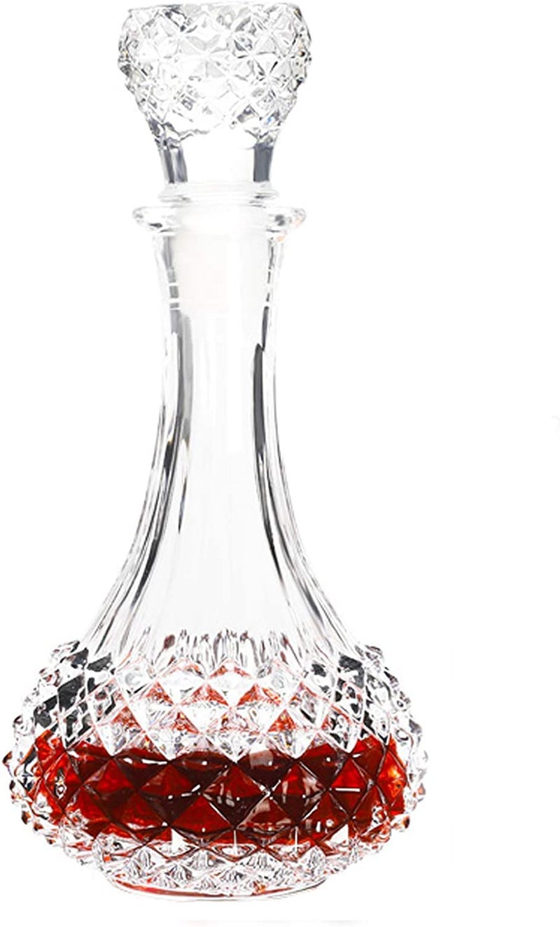 ROSEFINCH Decanter Whisky Crystal Glass European Luxury Goblet Brandy Whiskey Glass Household Decanter with Lid Birthday Christmas Party Clear Pack of 1 - Image 1