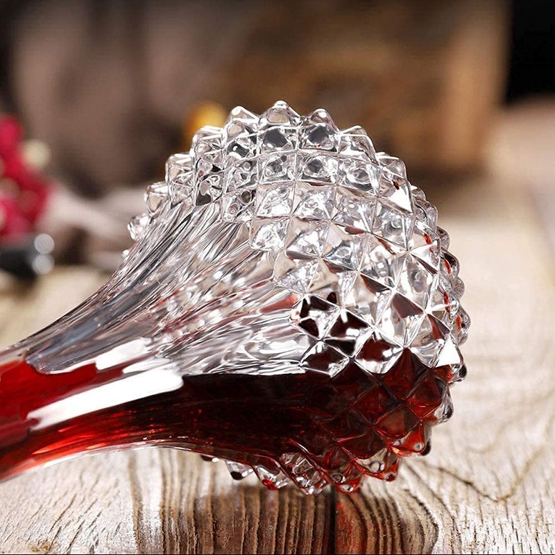 ROSEFINCH Decanter Whisky Crystal Glass European Luxury Goblet Brandy Whiskey Glass Household Decanter with Lid Birthday Christmas Party Clear Pack of 1 - Image 2