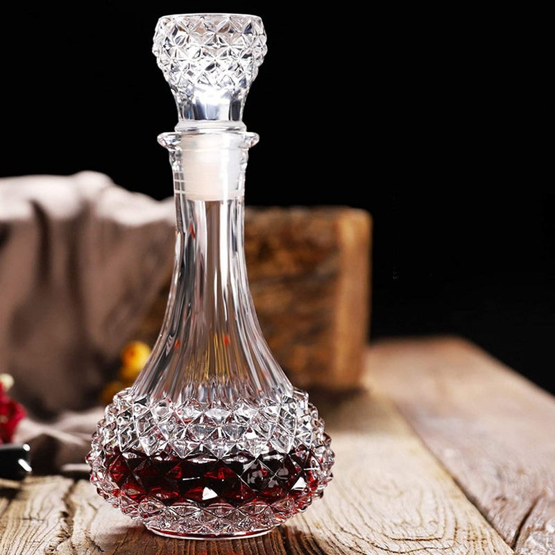 ROSEFINCH Decanter Whisky Crystal Glass European Luxury Goblet Brandy Whiskey Glass Household Decanter with Lid Birthday Christmas Party Clear Pack of 1 - Image 3