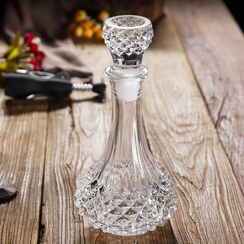 ROSEFINCH Decanter Whisky Crystal Glass European Luxury Goblet Brandy Whiskey Glass Household Decanter with Lid Birthday Christmas Party Clear Pack of 1 - Image 4