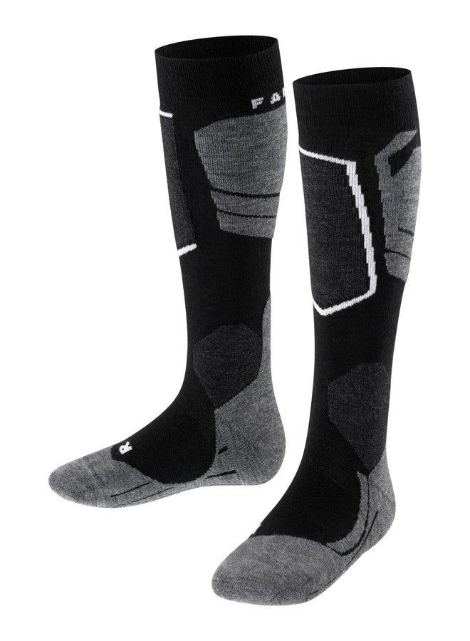 FALKE Men's SK2 Wool Ski Socks, Merino, Knee High, Mid Weight, Breathable Quick Dry, Warming Winter Athletic Sock, Black (Black-Mix 3010), 12.5-13.5, 1 Pair - Image 1