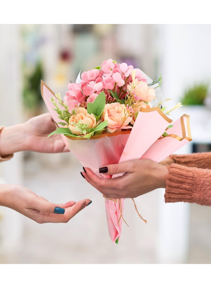 Floral Wrapping Paper with Gold Edge, Waterproof Matte Jelly Film for DIY Crafts, Assorted Flower Bouquets - Perfect for Flower Shops, Parties, and Weddings - 200 Sheets in 10 Colors. - Image 4