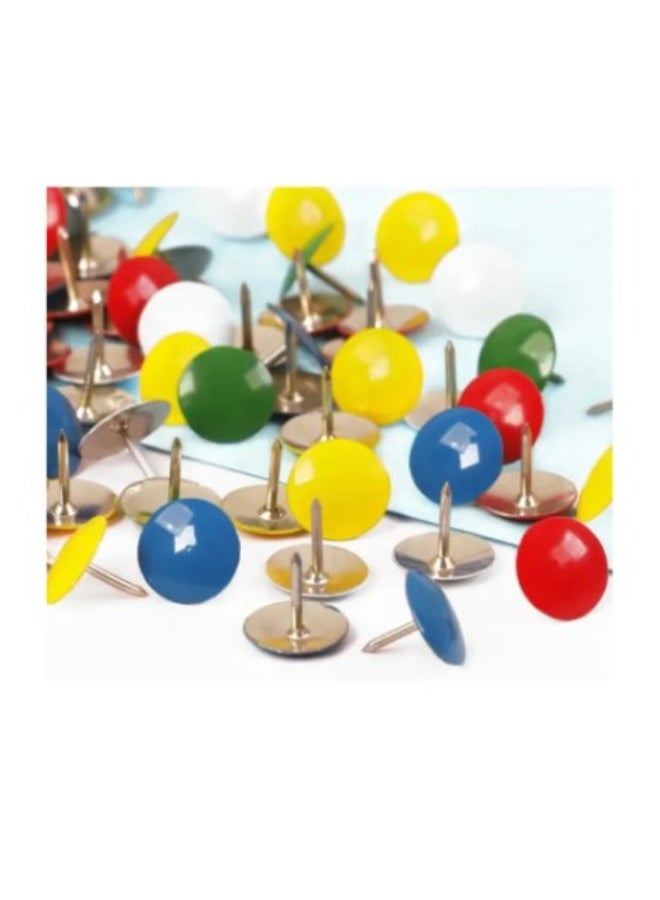 Terabyte Push Pins Decorative Plastic Thumb Tacks Wall Tacks for Home, School, Map, Office, Photo Wall, Cork Board (Multicolors 80Pcs) - Image 2