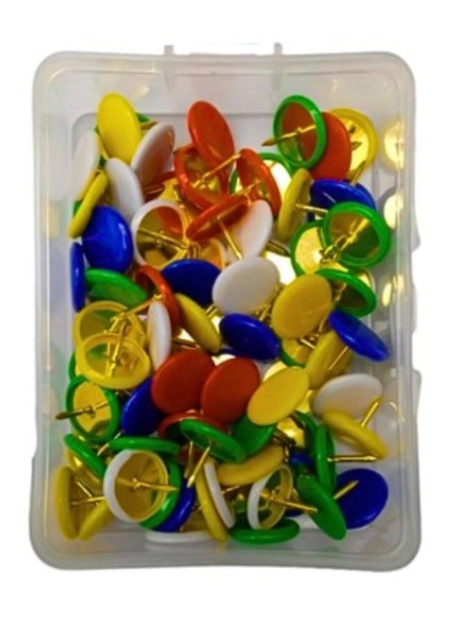 Terabyte Push Pins Decorative Plastic Thumb Tacks Wall Tacks for Home, School, Map, Office, Photo Wall, Cork Board (Multicolors 80Pcs) - Image 3