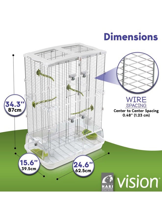 Vision M02 Wire Bird Cage, Bird Home For Parakeets, Finches And Canaries, Tall Medium, 83255, White - Image 5
