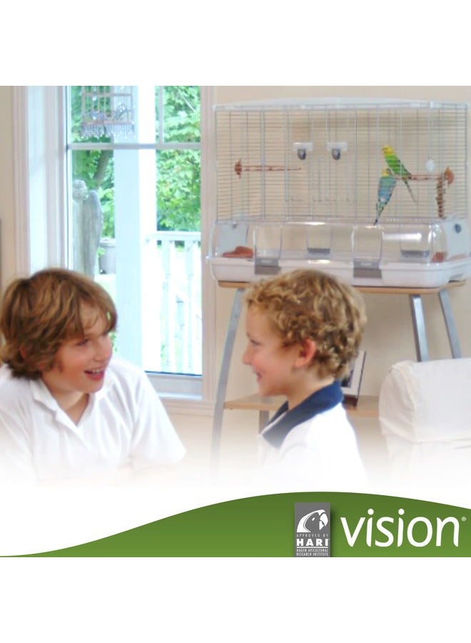 Vision M02 Wire Bird Cage, Bird Home For Parakeets, Finches And Canaries, Tall Medium, 83255, White - Image 4