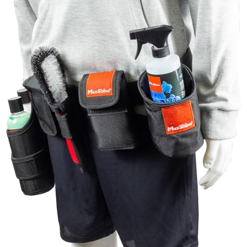 Maxshine Universal Professional Detailing Tool Belt – 600D Oxford Organizer with Adjustable Strap & Handle – Holds Pads, Bottles, Brushes – Ideal for Mobile Car Detailing & Car Care - Image 5