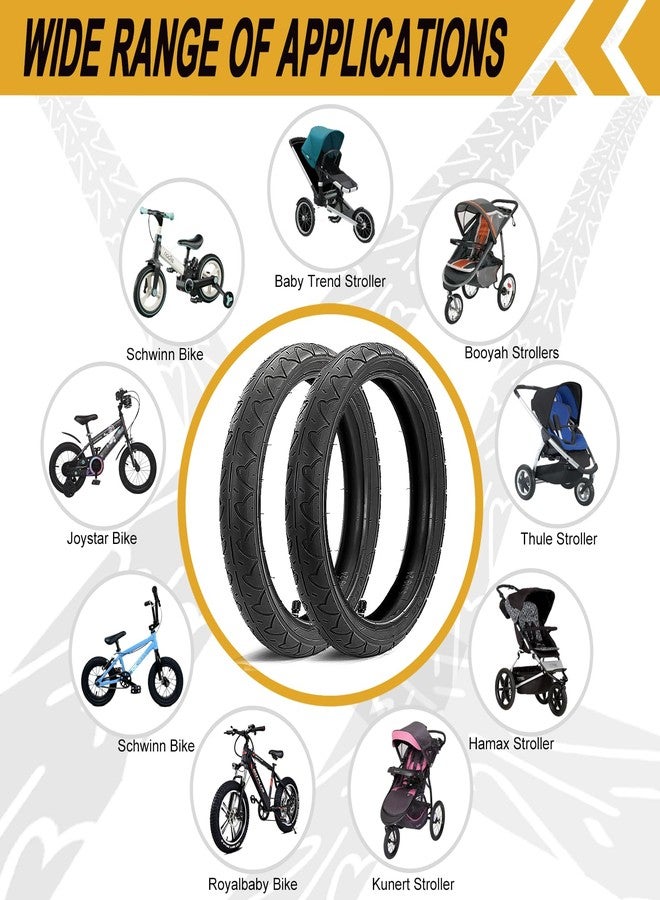 aledaras Rear 16×1.75/2.125 Tires and Tubes, 16x1.75/47-305 Stroller Tires Fit for BOB Stroller Revolution Se Pro Flex Jogging Duallie Stroller(2Sets) - Image 5