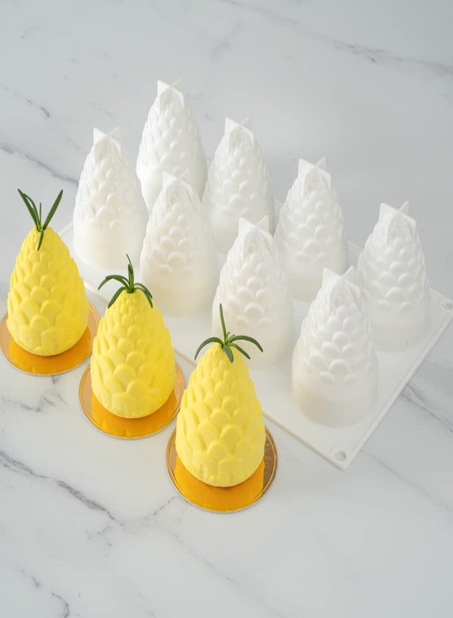 Restaurantware Pastry Tek 8 Cavities Pineapple Mold, 1 Oven-Ready Pineapple Jello Mold - Flexible, Freezable, White Silicone Tropical Fondant Mold, Easy Release, For Baking - Restaurantware - Image 4