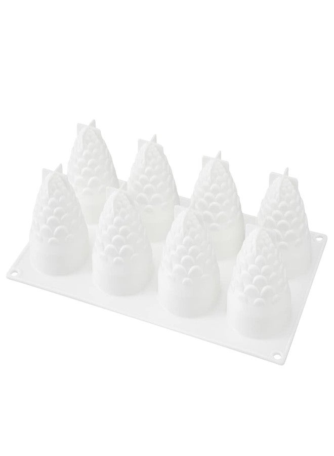 Restaurantware Pastry Tek 8 Cavities Pineapple Mold, 1 Oven-Ready Pineapple Jello Mold - Flexible, Freezable, White Silicone Tropical Fondant Mold, Easy Release, For Baking - Restaurantware - Image 2