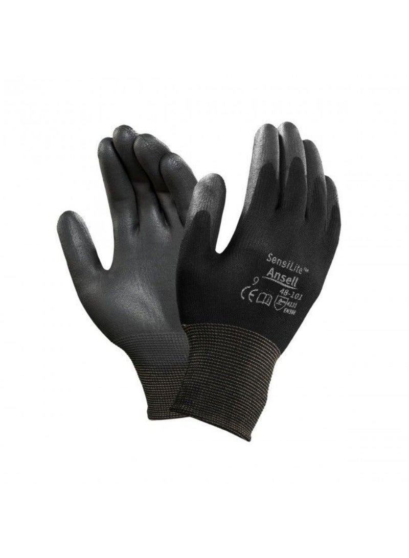 Ansell Mechanical Gloves Sensilite Nylon/Polyester Liner length 210-265mm Black Colour - Ansell 48-101/9