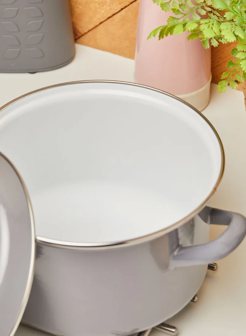 Premier Grey Enamel Porter Casserole Dish With Lid  20Cm