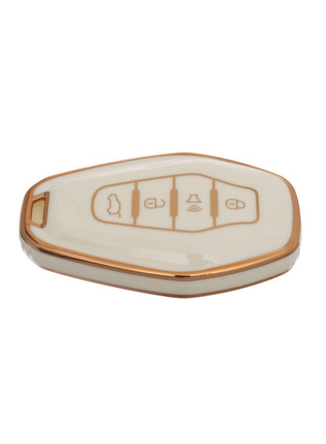 Generic Premium TPU Quality Silicone Key Car Cover – Durable, Flexible, and Scratch-Resistant Protection for Your Car Keys – Custom Fit Design for a Sleek Look – Compatible with All Jetour Models - White Gold  - Image 2