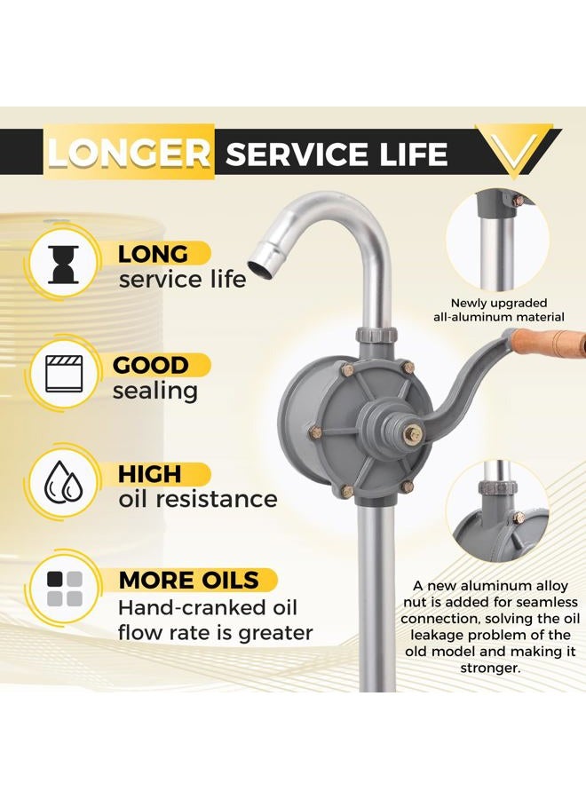 Starrio Aluminum Heavy Duty Barrel Hand Pump - Fits 5 to 55 Gallon Drum Pump - With 35" Extension Tube, Corrosion Resistant, Used to Transfer Heating Oil, Diesel Oil, Hydraulic Oil, Engine Oil - Image 5