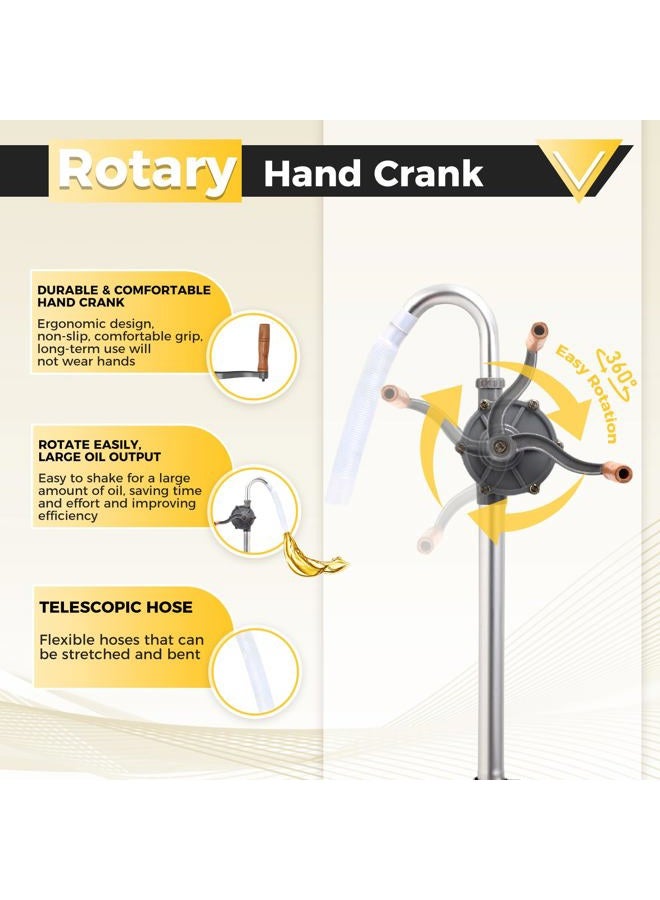 Starrio Aluminum Heavy Duty Barrel Hand Pump - Fits 5 to 55 Gallon Drum Pump - With 35" Extension Tube, Corrosion Resistant, Used to Transfer Heating Oil, Diesel Oil, Hydraulic Oil, Engine Oil - Image 4