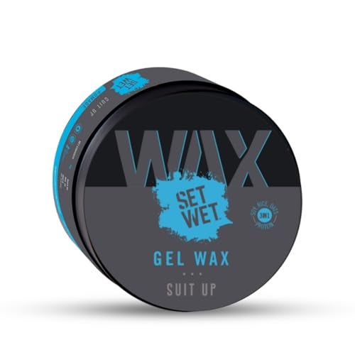 Set Wet Hair Wax For Men - Gel Wax 60 g| Strong Hold, Perfect Slick & Shiny Wet Look, Strong Hold, Water Based, Easy Wash Off |No Paraben, No Sulphate, No Alcohol - Image 1