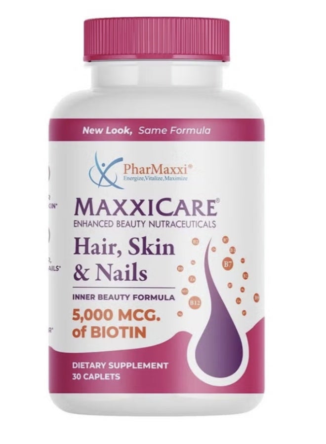 Pharmaxxi Maxxicare Biotin 5000 mcg Caplets – For Hair, Skin & Nails (Pack of 30’s)