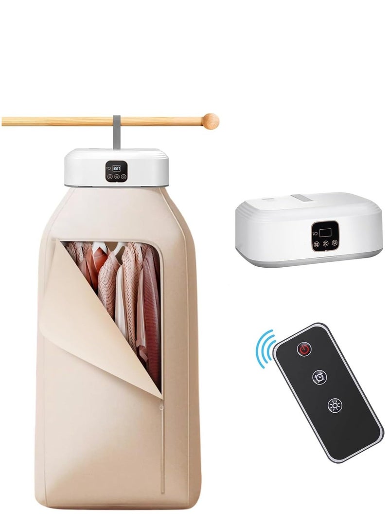 MIXDE Portable Clothes Dryer,Mini Laundry Dryers with Remote Control, Small Compact Foldable Electric Drying Machine with Dry Bag for Travel,RV, Home,Apartment - Image 1
