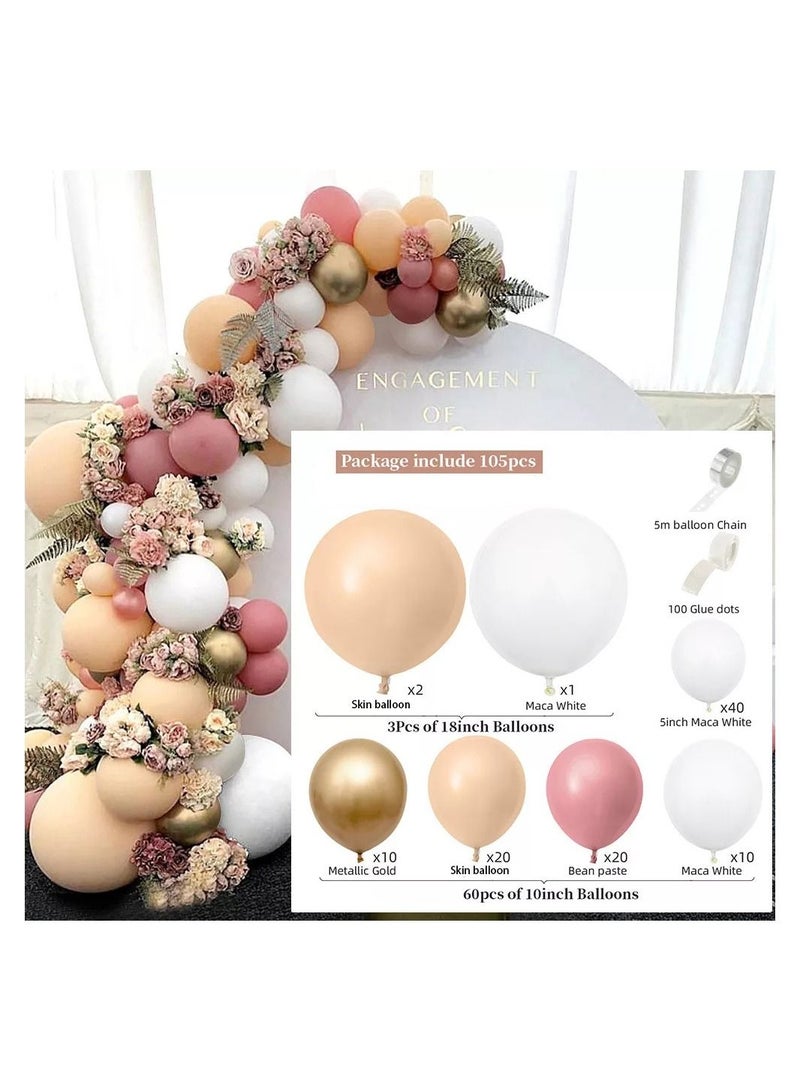DUNISO 105pcs Vintage Balloon Garland Arch Kit Metallic Pastel Multicolor Latex Balloons Set For Baby Wedding Birthday Party Background Decorations - Image 2