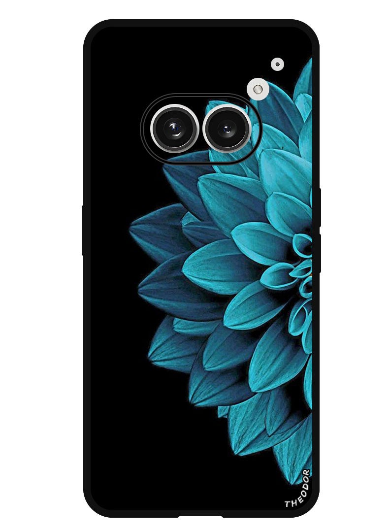 Theodor Protective Case Anti Scratch Shock Proof Bumper Cover For Nothing Phone (2a) Blue Flower - Image 1
