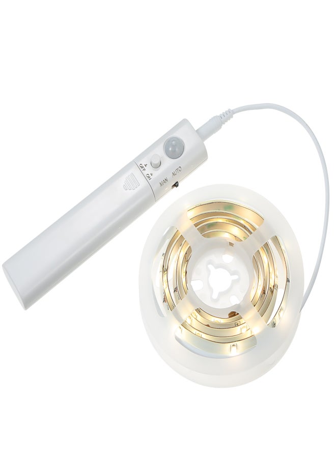 Blusea Sensitive PIR Motion Sensor Strip Light Cabinet Lamp with Automatic & Manual 2 Switch Modes Remote Battery Powered Operated 1M 30LEDs SMD2835 for Wardrobe Cabinet Closet Cupboard - Image 1