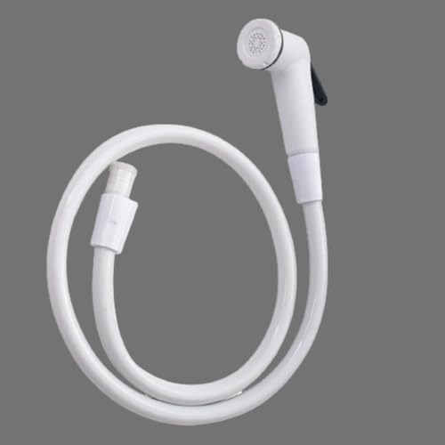 Cossimo COSSIMO Black Ring Pvc White Health Faucet with 10 Meter Hose Pipe with Hook Set of 1  - Image 1