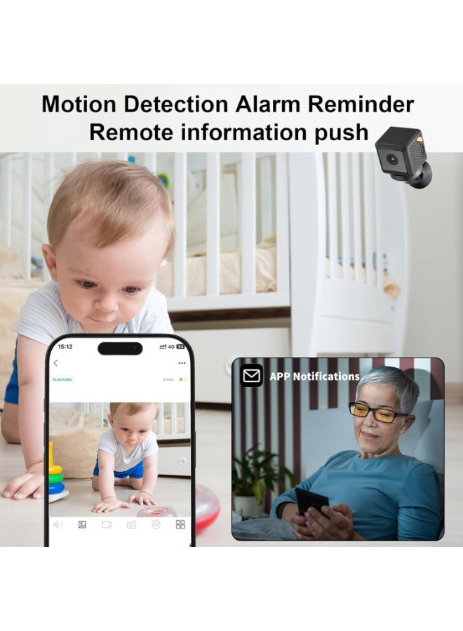 Mini Security Camera WiFi Wireless – Indoor Security Camera with Motion Detection, Night Vision, App Control, SD Card Storage – Compact Camera for Home, Office, Baby & Pet Monitoring - Image 3