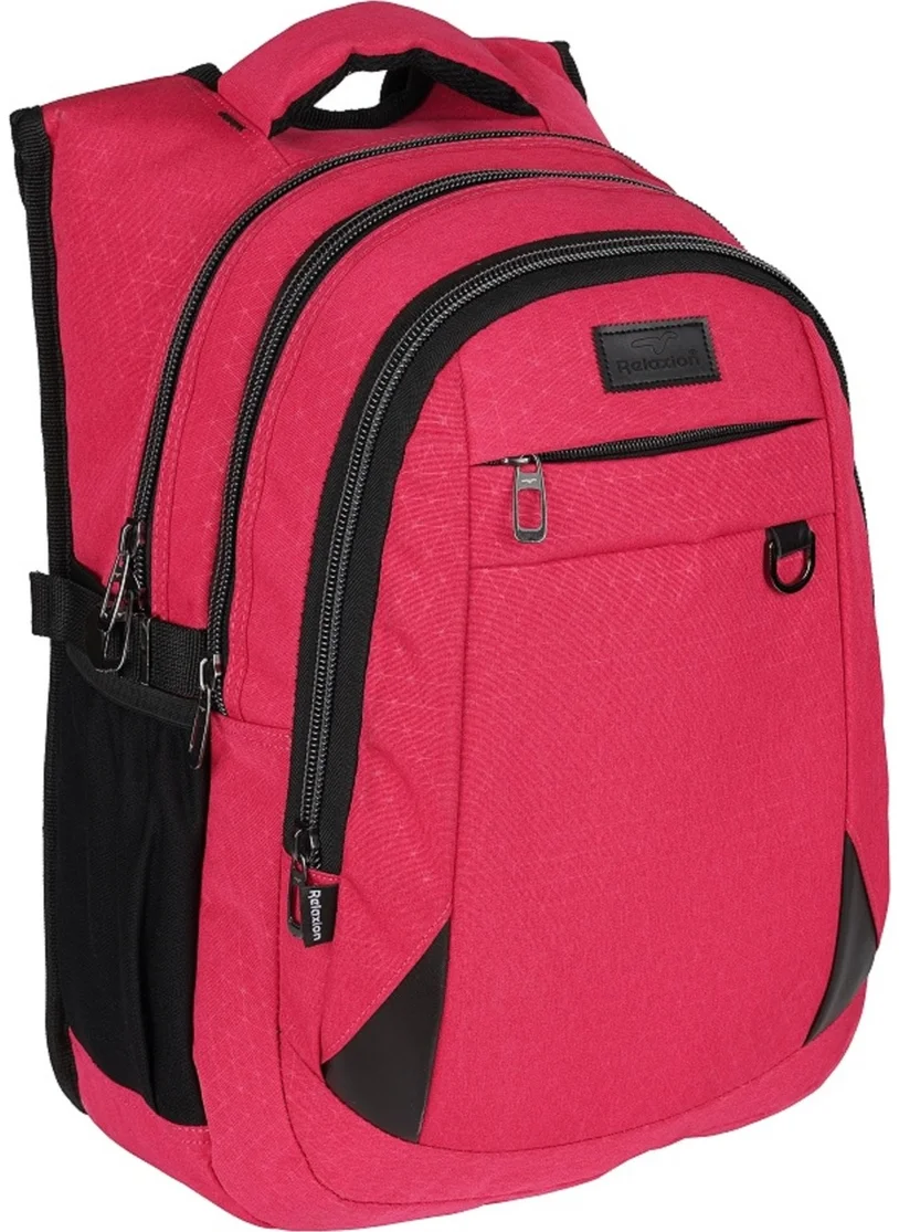 ريلاكسن Waterproof Lined Fabric Middle School-High School 4 Compartment Ergonomic School Backpack 2227- Pink