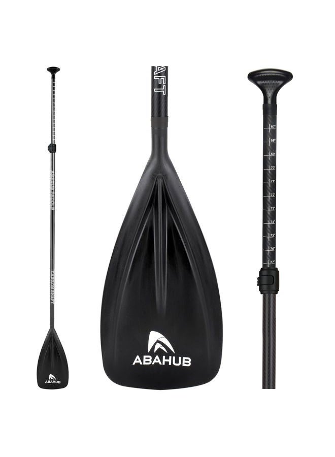 Abahub Carbon Fibre SUP Paddle 3-Piece Adjustable Stand Up Paddle Carbon Shaft & Black Plastic Blade + Bag - Image 1
