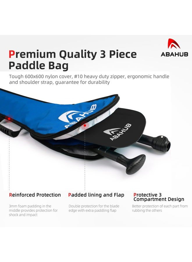 Abahub Carbon Fibre SUP Paddle 3-Piece Adjustable Stand Up Paddle Carbon Shaft & Black Plastic Blade + Bag - Image 5