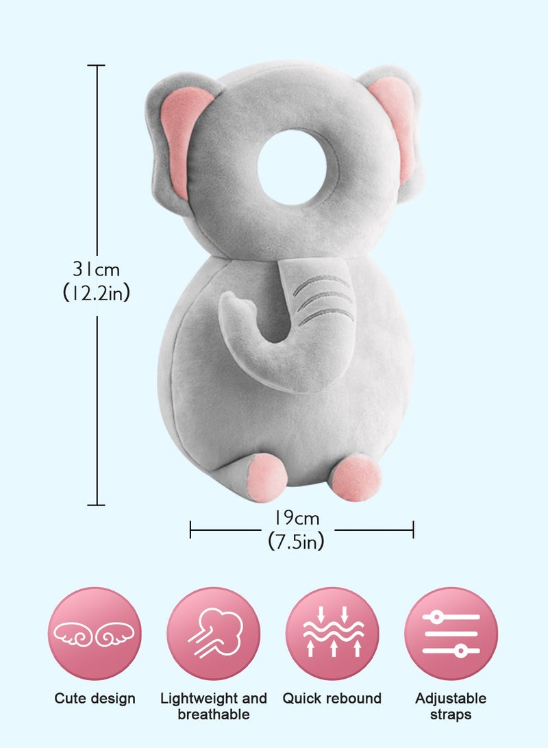 URbazaar Baby Backpack Head Protection Pillow with Knee Pad, Baby Walkers Protective Safety Pad Backpack, Adjustable Baby Fall Pillow Backpack for Crawling and Walking, Squeezing Can Make A Sound  - Image 2